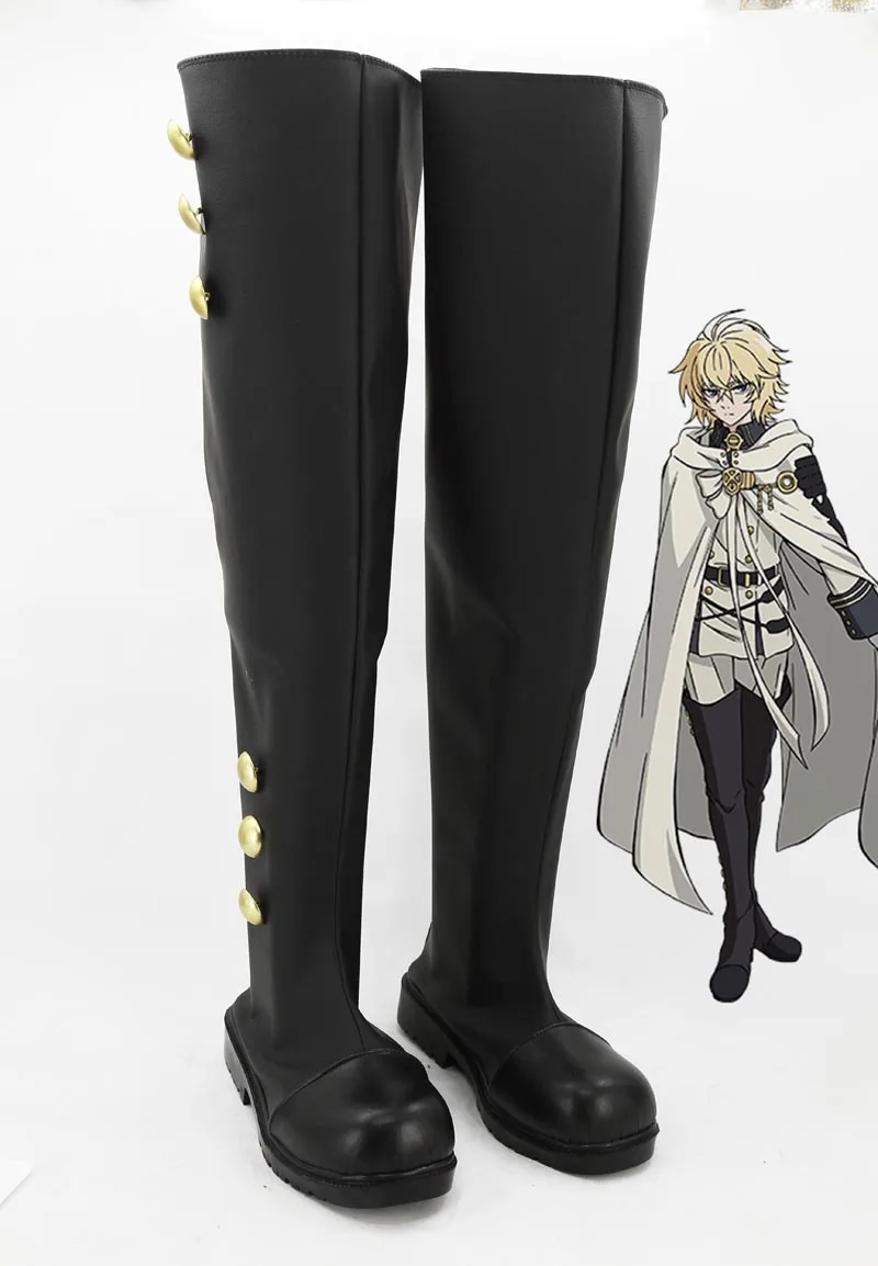 

Newest Custom Made Japanese Anime Seraph of the end : Vampire Reign Mikaela Hyakuya Cosplay Shoes Boots For Halloween