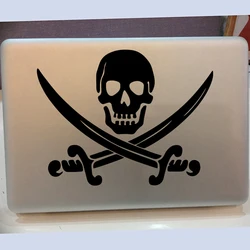 Cartoon Jolly Roger Naklejka ścienna Laptop Okno Samochód Czaszka Pirat Naklejka Pokój dzienny Sypialnia Pokój dziecięcy Winylowy wystrój