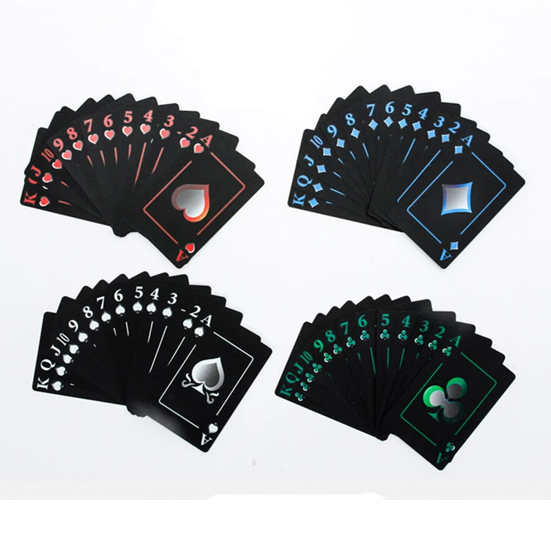 Carte regalo di natale carte da gioco da Poker elfo nero, scatola di carta/metallo a scelta, carte da Poker impermeabili in plastica nera Premium