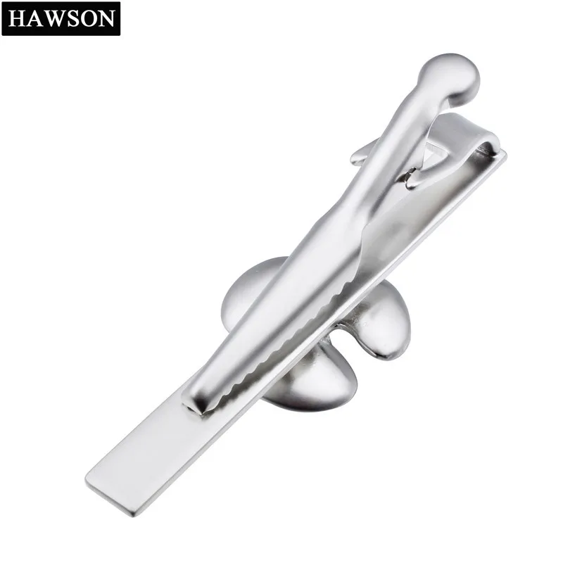 HAWSON Promotion Fan Tie Clips For Mens Shirt Jewelry Silver Color Tie Clasp Pin