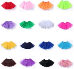 30cm curto transparente azul rosa vermelho ballet saias de tule meninas elásticas 3 camadas criança tutu saia underskirt rockabilly