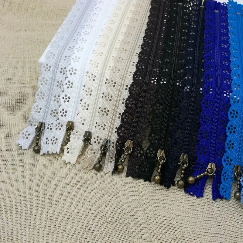 5pcs 3# 20CM/25CM 24 Colors lace Nylon Coil Zippers DIY Tailor Sewing Tools Garment Accessories cremalleras costura