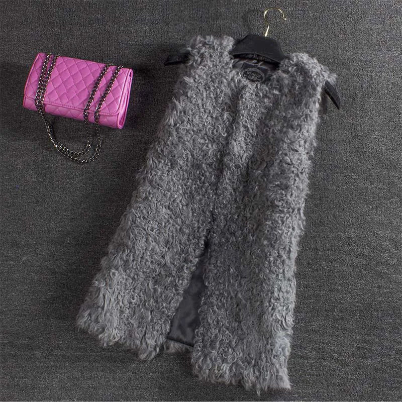 lamb fur vest 100%natural furreal fur coat real sheep fur vest sheep fur coats women