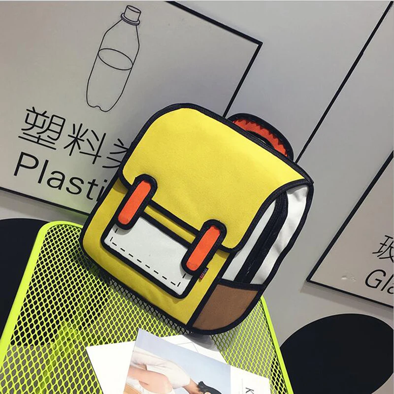 Brand Design Women Backpack 3D 2D Drawing Cartoon Back Bag Comic Messenger Tote Fashion Cute Student Waterproof Bags Unisex 148