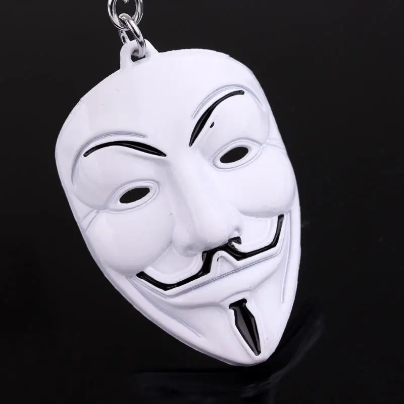 dongsheng V for Vendetta Keychain 4 colors Mask Key Chain Hot movie Key Ring Holder Pendant Chaveiro Jewelry Souvenir YS10015