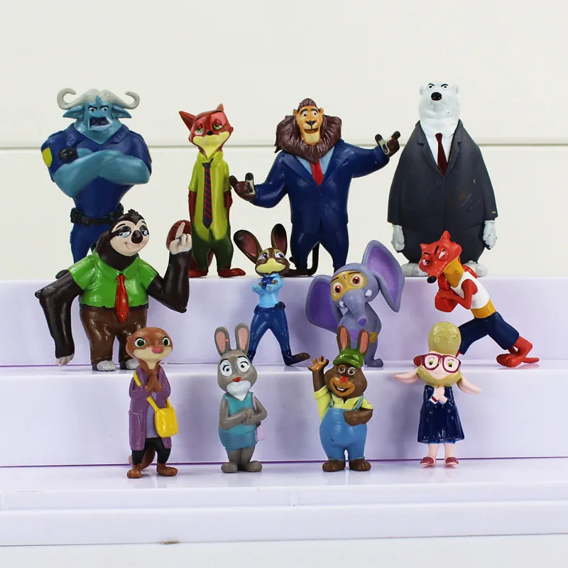 Amazing 12pcs/set Zootopia Animals Action Figure Toys Rabbit Judy Hopps Fox Nick Wilde Movie Kids Gift Collection Figures