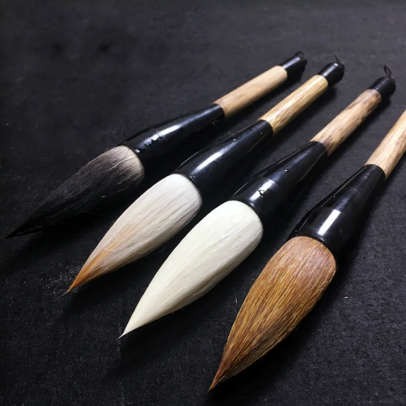 Chinese Calligraphy Brush Pen Wolf Goat Hair Hopper-shaped Brush Woolen Weasel Bear Spring Couplets Painting Writing Bucket Pen