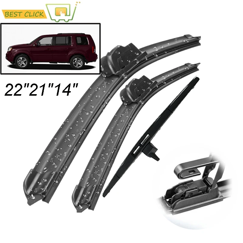 Misima Windshield Windscreen Wiper Blades For Honda Pilot 2 2009 - 2015 Front Rear Window Wiper Set 2014 2013 2012 2011 2010