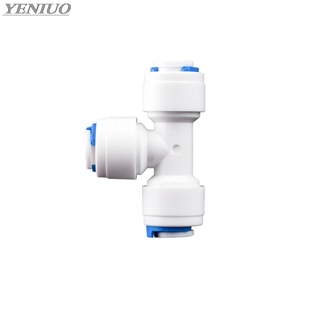 

T Type RO Water Reverse Osmosis Aquarium System Connector 1/4" 3/8" OD Tube Quick Connector Equal Tee Fitting