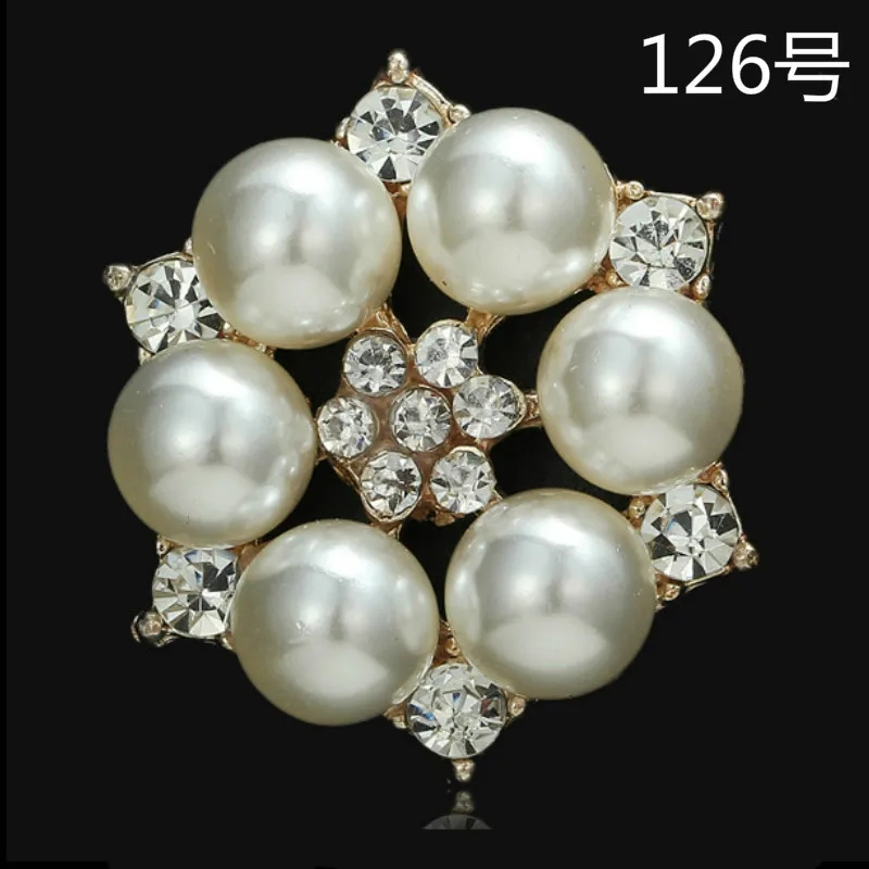 

50Pieces 24x24mm Gold/Silver Color Crystal Imitation Pearls Flower Charms Pendant DIY Findings Jewelry Accessories