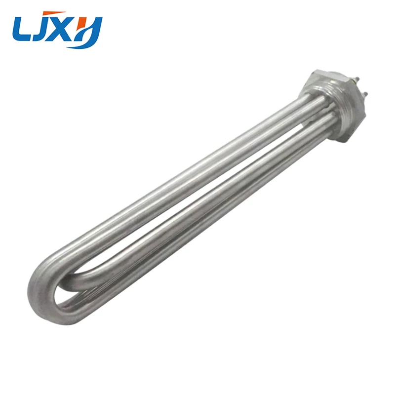 LJXH DN50 Water/Oil Heating Element Heater 304SS 220V/380V 6KW/9KW/12KW/15KW/18KW for Heat-conducting Oil Stove/Reaction Kettle