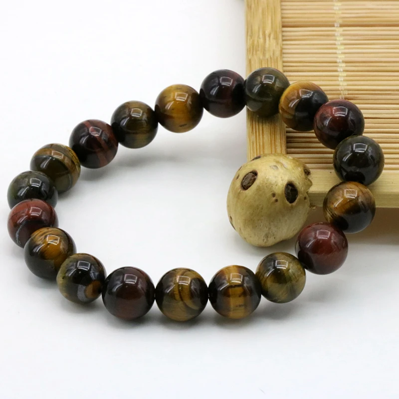 Multicolor tiger stone elastic bracelet 10/12/14mm dimension optional DIY stone handmade design fashion beautiful jewelry