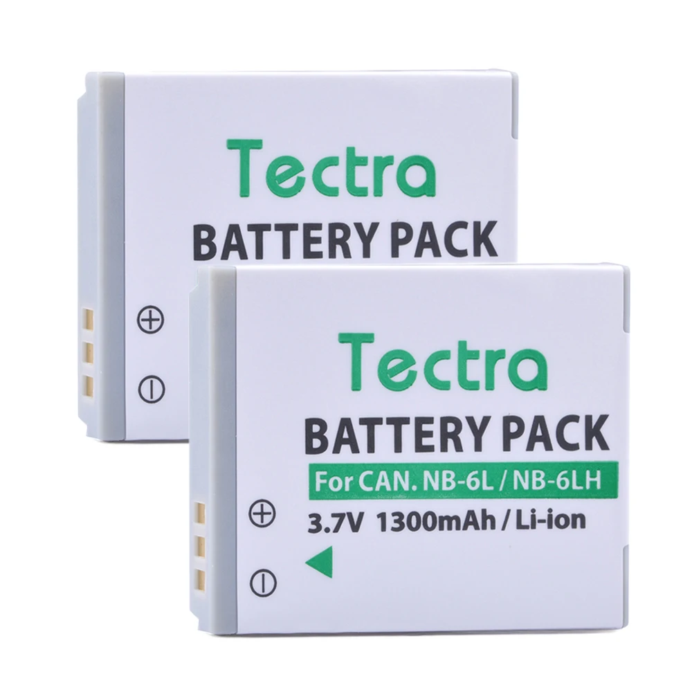 Tectra-Batería de NB-6L para Canon PowerShot sx230 D10 D20 sx260 ELPH 1300 HS S90 SD770 SD980 NB6L, 500 mAh, 2 unidades