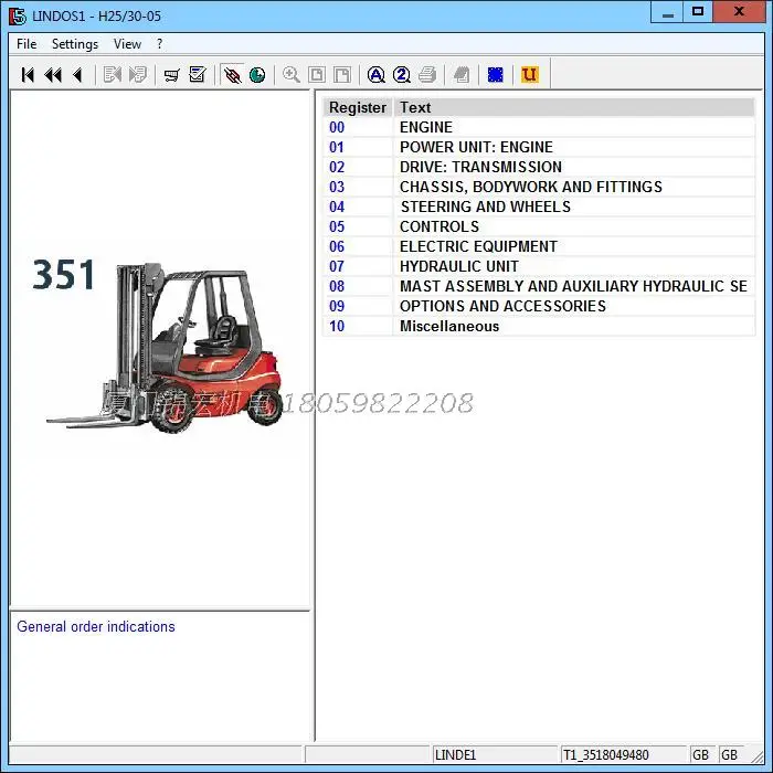 Linde forklift LINDOS Truck Diagnostic software