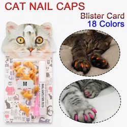 20 Pcs New Blister Card Anti-scratch Silicone Soft Cat Nail Caps Cat Paw Claw Nail Protector With Applicator And Free Glue