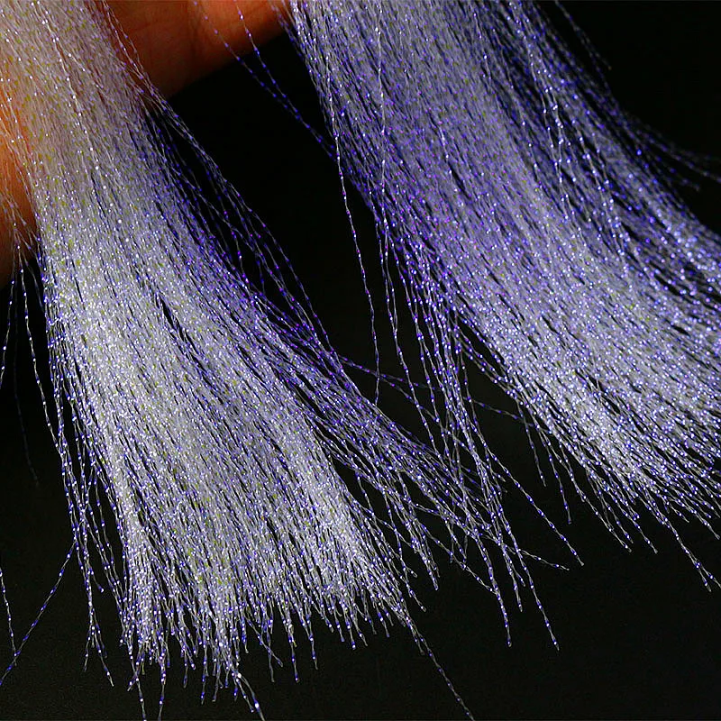 Total 1000strands 4packs set pearlescent / violet flash twisted tinsel Trout Bass streamer Sabaki lure baits fly tying materials