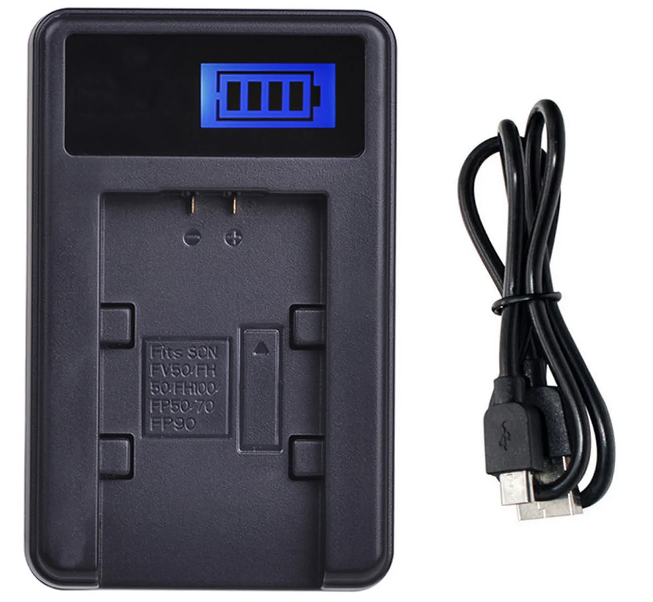 LCD USB Battery Charger for Sony Cyber-shot DSC-HX1, DSC-HX100, DSC-HX100V, HX100V, DSC-HX200, DSC-HX200V, HX200V Digital Camera