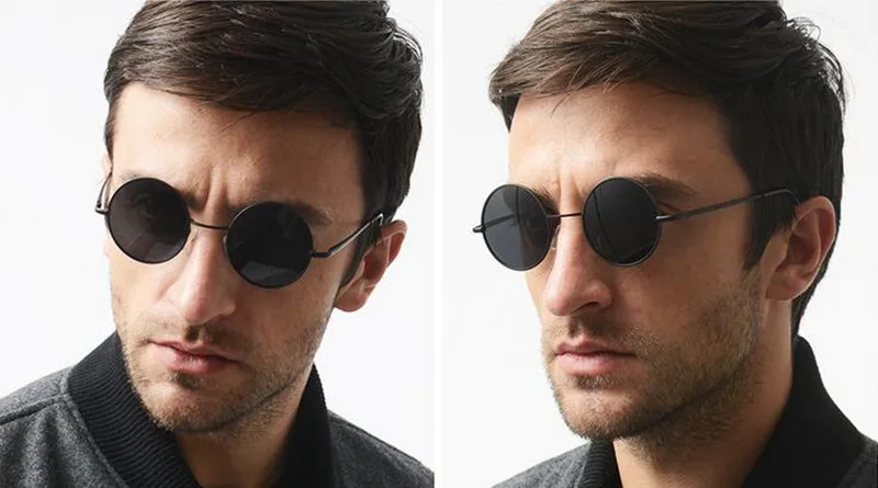 Vintage Round Sunglasses Metal Full Rim Outdoor Sun Glasses Men Women Rx able Anti UV400