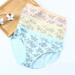 New women's underwear sexy close comfort breathable bottom pants female bamboo fiber cotton high quality printed autumn briefs