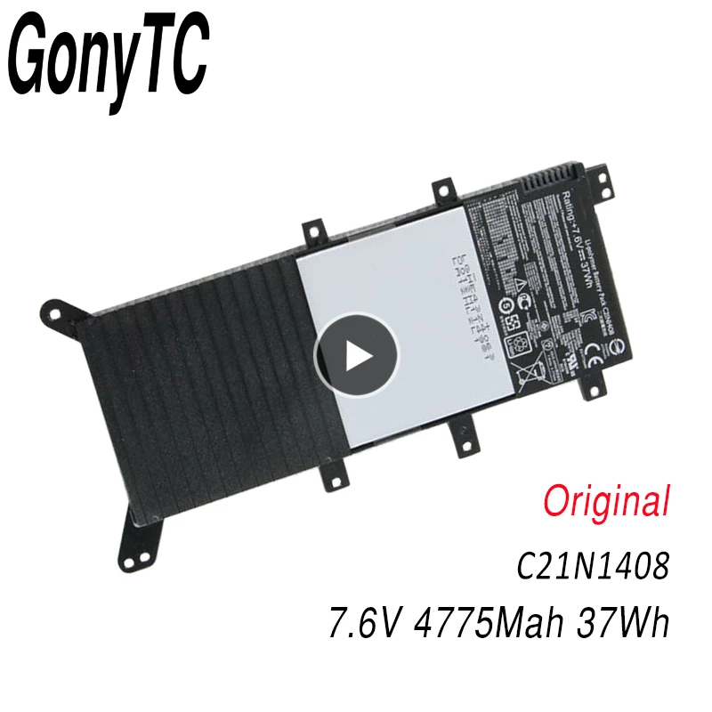 Original New C21N1408 Laptop Battery For ASUS VivoBook 4000 MX555 V555LB Series 7.6V 37WH