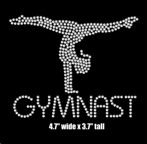 2pc/lot Beauty gymnast iron on transfer patches hot fix rhinestone transfer motifs fixing rhinestones  applique patches