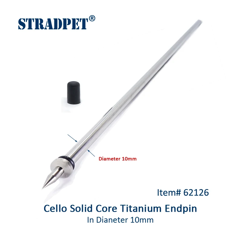 STRADPET Solid Titanium Endpin or Carved Titanium Endpin for Cello in diameter 8mm & 10mm, Length 595 mm