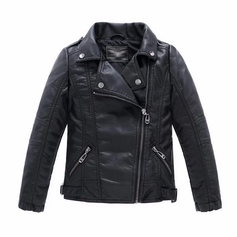 Baby girls clothes Faux Leather outerwear kids coats Children's clothing fashion spring and autumn child jackets 2 color image 4