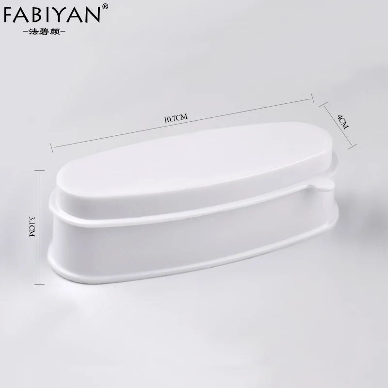 Nail Art Container Storage Box Case White Acrylic Powder French Guides Smile Line Sculpture Tips Dipping Moulding Tools Manicure