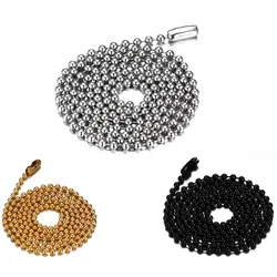 1.5/2.4/3.2/4/6/8/10/12MM Fashion Jewelry Women Men Stainless Steel Silver Color/Gold/Black Necklace Wholesale Beads Ball Chain