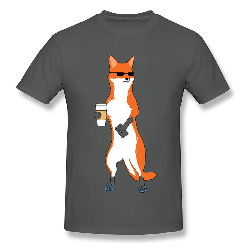 Cool Fox Male Funky Slim Fit Tops Shirts Round Neck Summer Fall Cotton Top T-shirts Normal Short Sleeve Clothing Shirt