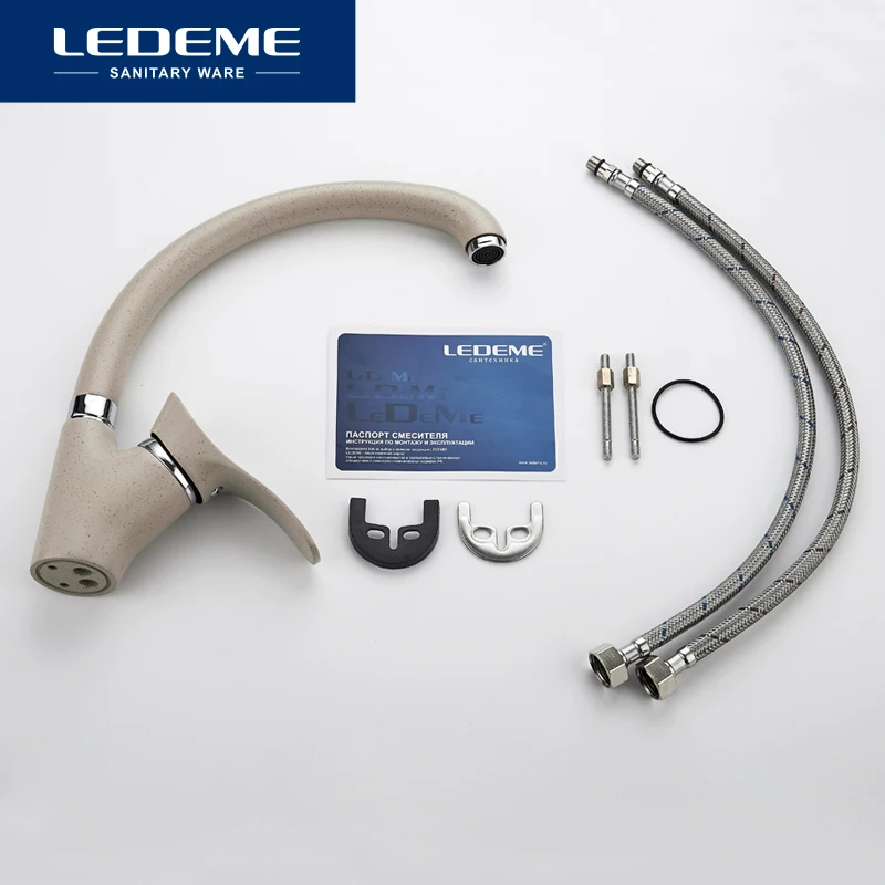 LEDEME New Kitchen Faucet 360 Degree Rotation Kitchen Sink Faucets Single Handle Cold And Hot Water Mixer Tap Crane L4101