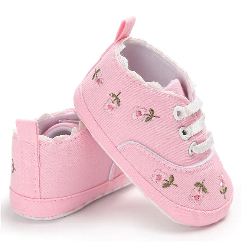 2019 Baby Shoes Toddler Girls Booties Newborn Crib Shoes Soft Sole Prewalker Anti-slip Infant Kids Booties Floral First Walkers