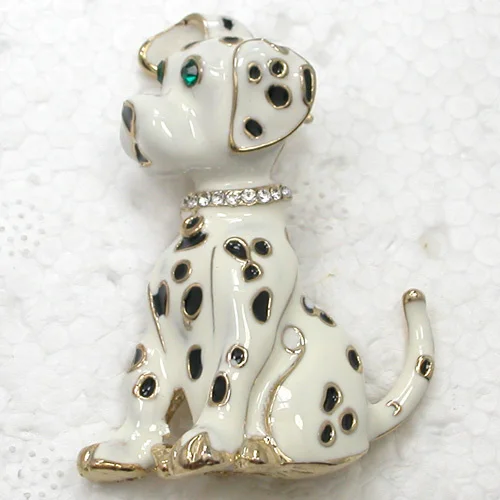 60pcs/lot Mixed Color (Can Notes Color) Wholesale Brooch Rhinestone Enamel Dalmatians dog Pin brooches Jewelry gift C102150