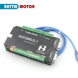 CNC Controller 6 Axis NVCM6V2.1 125KHZ MACH3 USB Motion Control Card for Stepper Motor Servo motor &USB Cable