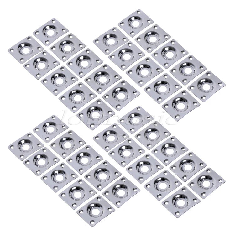 Lot 40PCS Chrome Blank Metal Jack Plate For Guitar Replacement