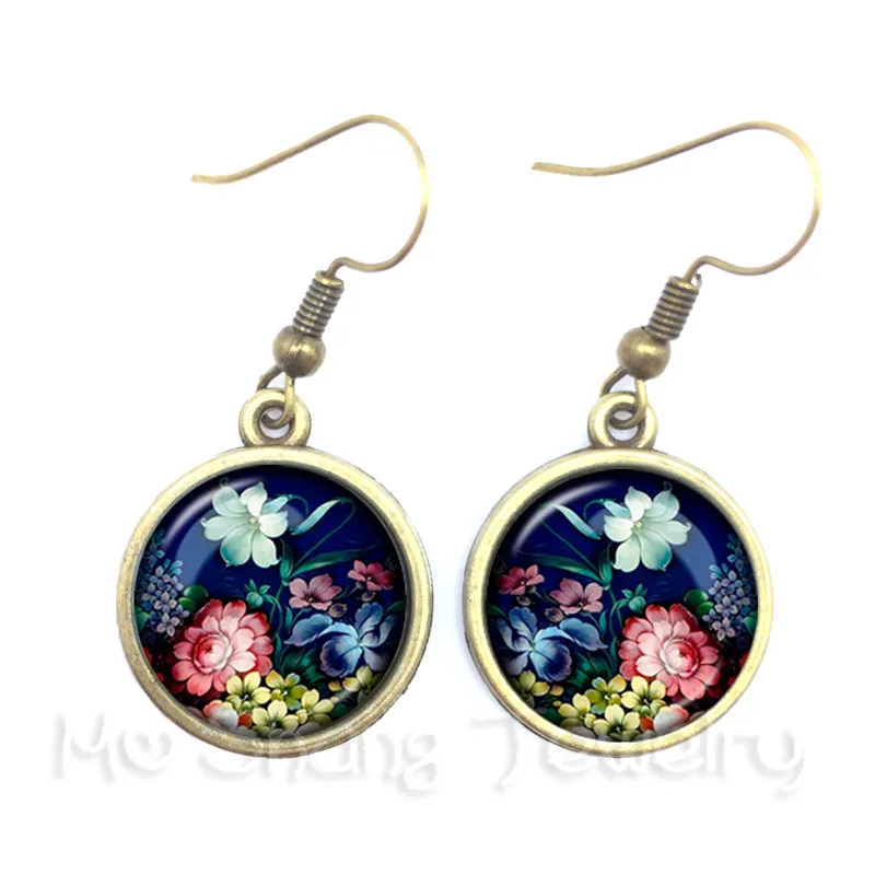 More Beautiful Flowers Design Time Gem Earrings European And American Jewelry Best Gift For Friends Drop Earrings