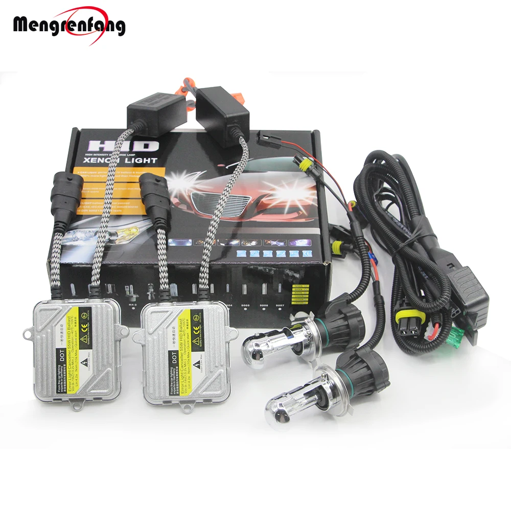 

H4 H4-3 Hi/Lo Bi Xenon Light HID Kit Bulb + Ballast + Harness Wire 55W 4300K-10000K 12V Car Light Headlight High Low Beam