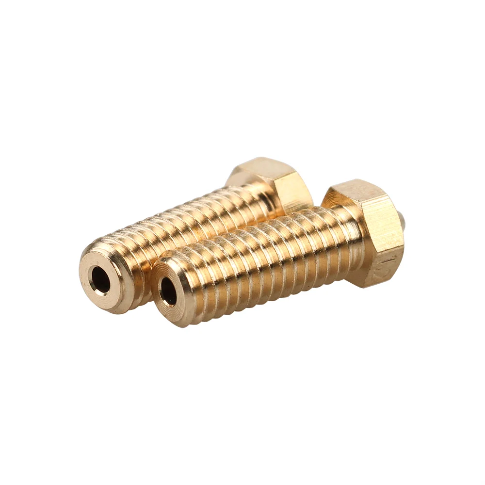 5Pcs/lot New Volcano 3D Printer All Metal Brass E3D Lengthen Extruder Nozzle 0.4/0.6/0.8/1.0/1.2mm For 1.75/3mm Supplies