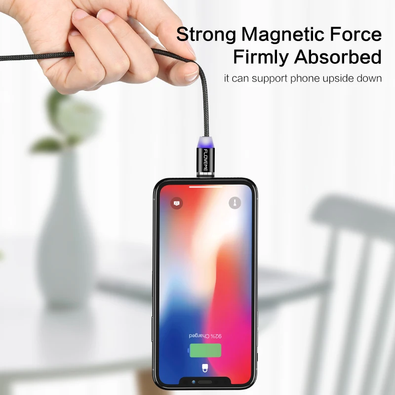 FLOVEME-Cable de carga magnética USB tipo C para iPhone, cargador magnético de 1M, Micro Cable de carga USB, para iPhone 14, 13 Pro Max