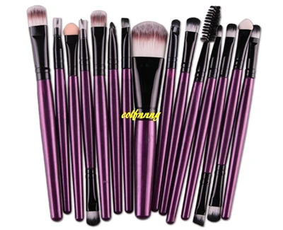 50 sets/partij Snelle verzending 15 stks/sets Up Kwasten Make Up Brush Set Gereedschap Kit Professionele Cosmetica 18 kleuren