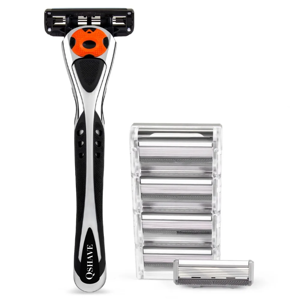 Qshave Black Silver Spider Man Manual Shaving Razor Can Choose Gift Box  (1pc Handle, 6pc X6 Blade