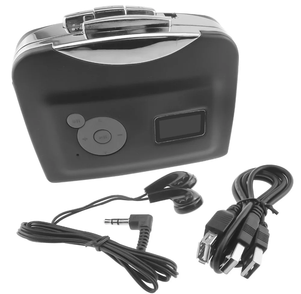 เครื่องเล่นเทปคาสเซ็ทบันทึกแบบพกพาเทปเสียง MP3 Converter รูปแบบ USB Flash Drive
