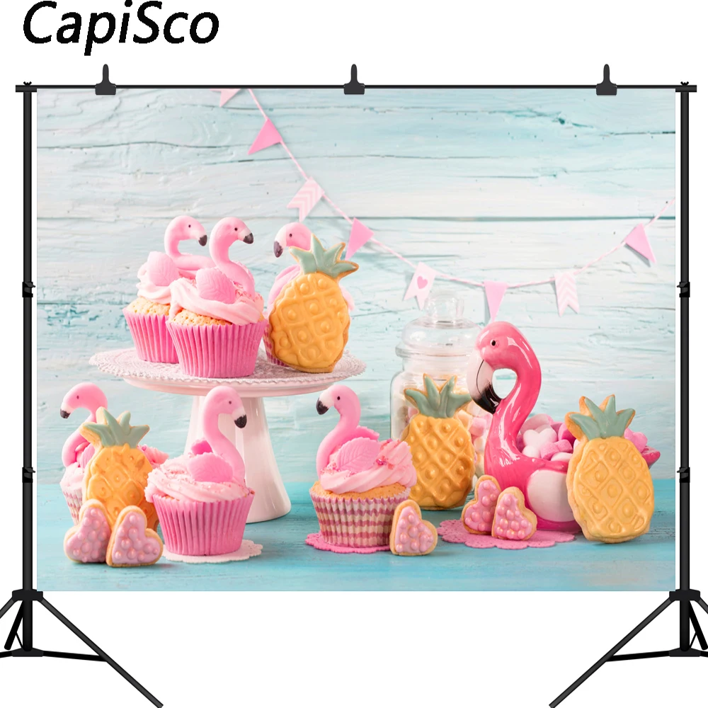 

Capisco Фламинго Торт фон для фотосъемки новый мультфильм красочный баннер для дня рождения детский фон фотобудка фотосессия