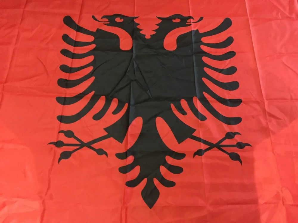 Albania Flag Double Headed Eagle OUTDOOR INDOOR BANNER ALBANIAN Arms 3X5 feet