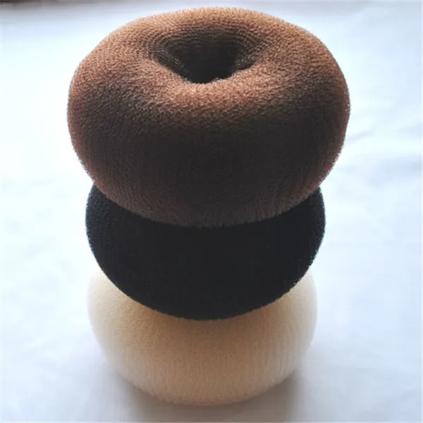 

DIY Best Hair Donut Black/Brown/Beige 3 Colore 8cm Pure Nylon Hair Bun Maker Easy To Use Hair Accessories HA001