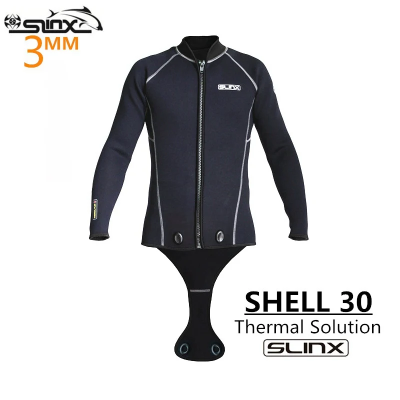 

SLINX 3mm Neoprene Men Scuba Diving Suit Snorkeling Spearfishing Wetsuit Surfing Windsurf Keep Warm Jacket Connecting crotch