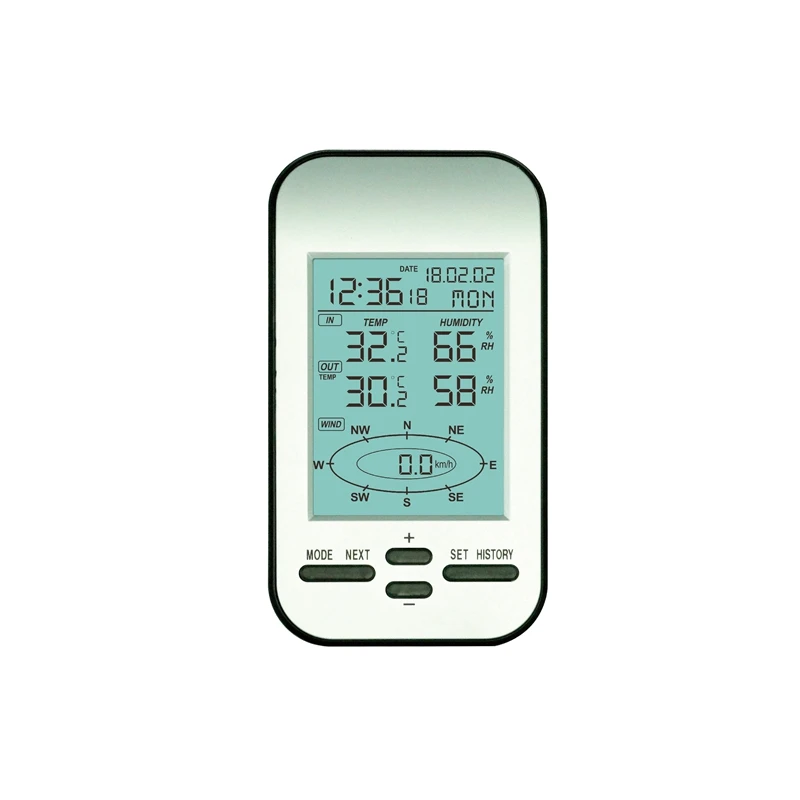 WS0232 Home Wireless Weather Station anemometro LCD digitale esterno direzione della velocità del vento sensore del misuratore di umidità della