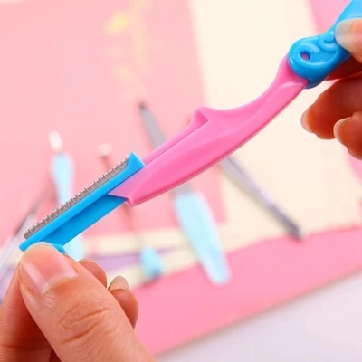 10pcs Eyebrow Tweezer Scissor Comb Knife false Eyelashes clip nail clipper ear spoon Kit set hair remover Makeup Eyebrow Tool