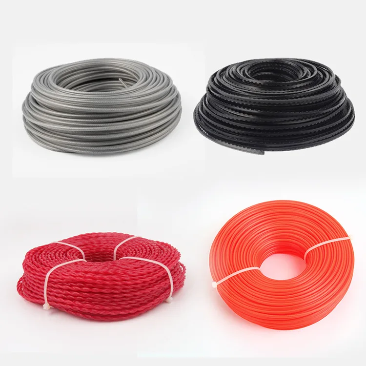 Mower rope grass cutter nylon mowing head line import mowing line 450g 2.4 3.0 mm steel wire spiral serrated Square Round