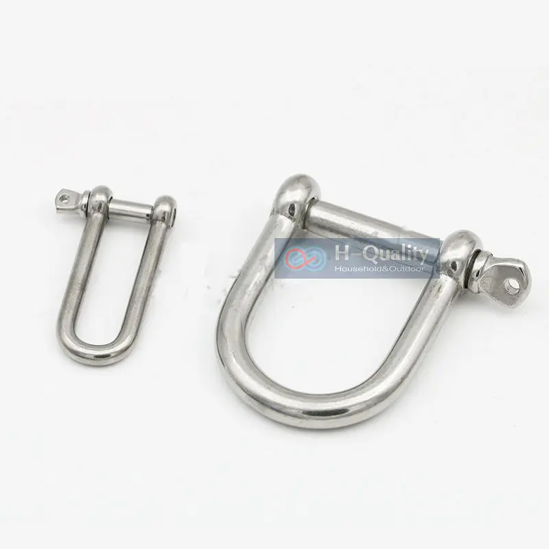 HQ AC1 AISI304 Long Straight D Shackle or AISI316 Extra Wide Shackle Stainless Steel  Anchor Shackle Chain Wire Rope Connector